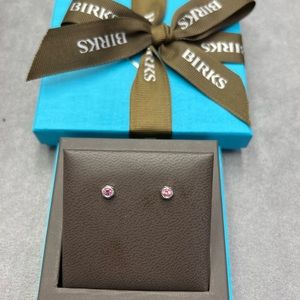 Birks Bee Chic Pink Tourmaline & Silver Studs (BNWT)